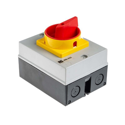 RS PRO 4P Pole DIN Rail Isolator Switch - 25A Maximum Current, 11kW Power Rating, IP65