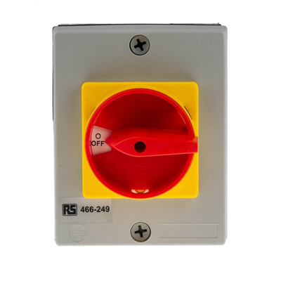 RS PRO 4P Pole DIN Rail Isolator Switch - 20A Maximum Current, 7.5kW Power Rating, IP65