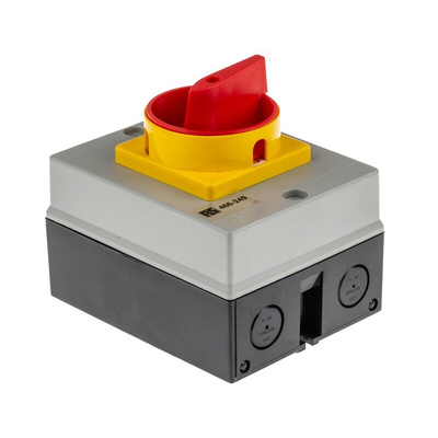RS PRO 4P Pole DIN Rail Isolator Switch - 20A Maximum Current, 7.5kW Power Rating, IP65