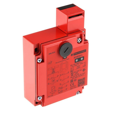 Telemecanique Sensors XCS-E Series Solenoid Interlock Switch, Power to Lock, 24V ac/dc, 2NO/1NC, Actuator Included