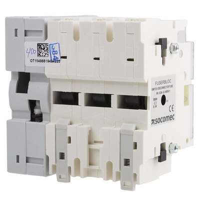 Socomec Fuse Switch Disconnector, 3 Pole, 32A Max Current, 10A Fuse Current