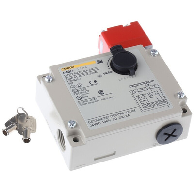 Omron D4BL Series Solenoid Interlock Switch, Power to Unlock, 24V dc