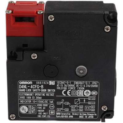Omron D4NL Series Solenoid Interlock Switch, Power to Lock, 24V dc