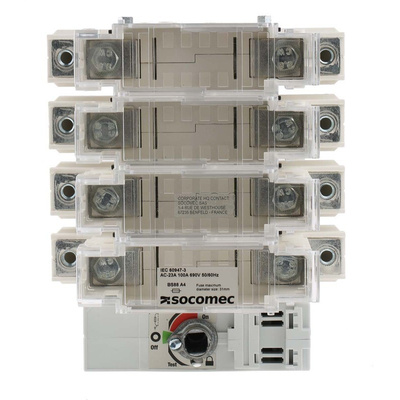 Socomec Fuse Switch Disconnector, 4 Pole, 100A Max Current