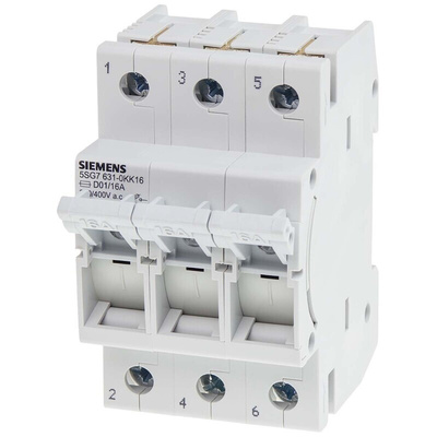 Siemens Fuse Switch Disconnector, 3 Pole, 16A Max Current, 16A Fuse Current