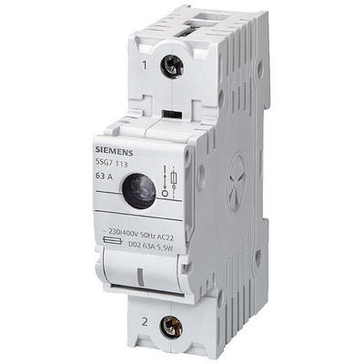 Siemens Fuse Switch Disconnector, 2 Pole, 63A Max Current, 63A Fuse Current
