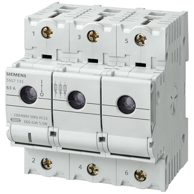 Siemens Fuse Switch Disconnector, 4 Pole, 63A Max Current, 63A Fuse Current