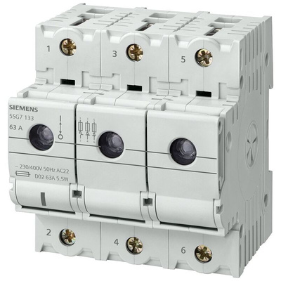Siemens Fuse Switch Disconnector, 3 Pole, 50A Max Current
