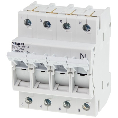 Siemens Fuse Switch Disconnector, 4 Pole, 16A Max Current
