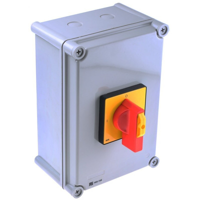 RS PRO 4P Pole DIN Rail Isolator Switch - 40A Maximum Current, 15kW Power Rating, IP65