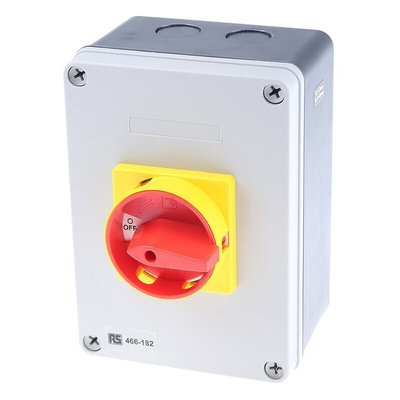 RS PRO 3P Pole DIN Rail Isolator Switch - 63A Maximum Current, 22kW Power Rating, IP65