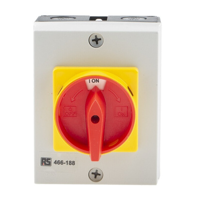 RS PRO 3P Pole DIN Rail Isolator Switch - 40A Maximum Current, 15kW Power Rating, IP65