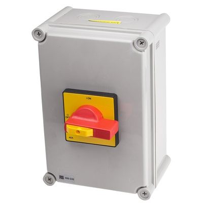 RS PRO 8P Pole DIN Rail Isolator Switch - 40A Maximum Current, 15kW Power Rating, IP65