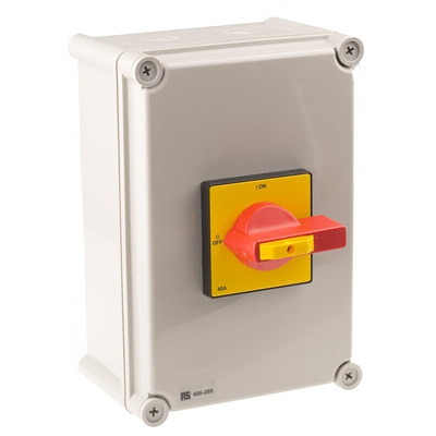 RS PRO 6P Pole DIN Rail Isolator Switch - 40A Maximum Current, 15kW Power Rating, IP65
