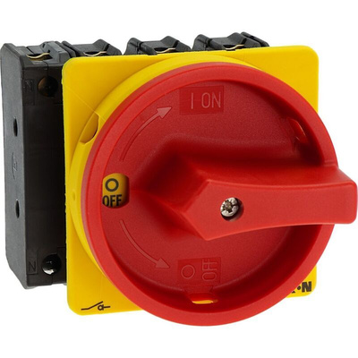Eaton 3P+N Pole Flush Mount Isolator Switch - 63A Maximum Current, 37kW Power Rating, IP65