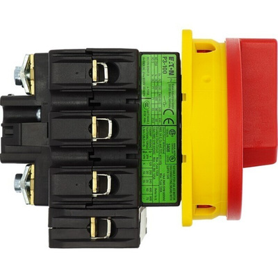Eaton 3P+N Pole Panel Mount Isolator Switch - 100A Maximum Current, 50kW Power Rating, IP65