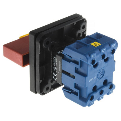 Kraus & Naimer 3P Pole Panel Mount Isolator Switch - 25A Maximum Current, 7.5kW Power Rating, IP65