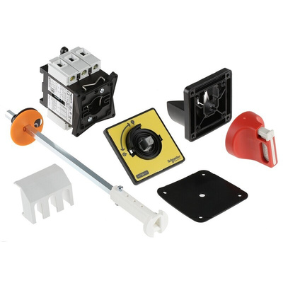 Schneider Electric 3P Pole Panel Mount Isolator Switch - 40A Maximum Current, 18.5kW Power Rating, IP20, IP65