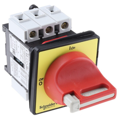 Schneider Electric 3P Pole Panel Mount Isolator Switch - 12A Maximum Current, 7.5kW Power Rating