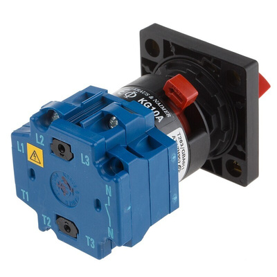 Kraus & Naimer 3P Pole Panel Mount Isolator Switch - 20A Maximum Current, 5.5kW Power Rating, IP65