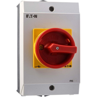 Eaton 3P Pole Surface Mount Isolator Switch - 25A Maximum Current, 13kW Power Rating, IP65