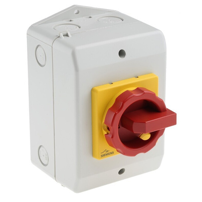 Siemens 3P Pole Isolator Switch - 16A Maximum Current, 7.5kW Power Rating, IP65