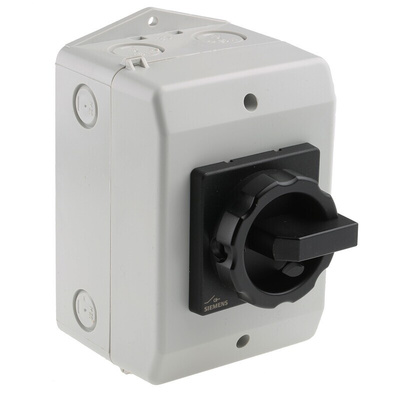 Siemens 3P Pole Fixed Isolator Switch - 16A Maximum Current, 7.5kW Power Rating, IP65