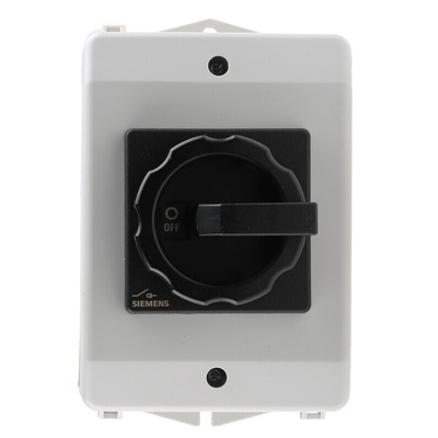 Siemens 3P Pole Fixed Isolator Switch - 16A Maximum Current, 7.5kW Power Rating, IP65