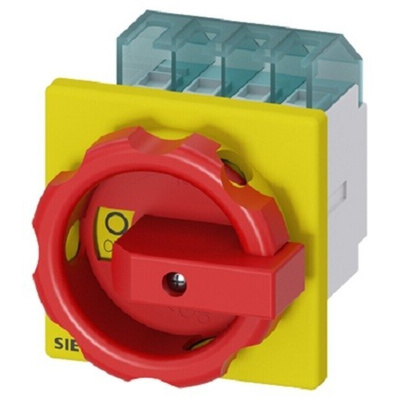Siemens 3P Pole Panel Mount Isolator Switch - 16A Maximum Current, 7.5kW Power Rating, IP65