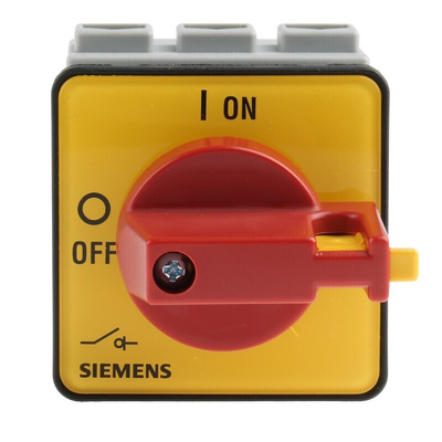 Siemens 3P Pole Panel Mount Isolator Switch - 32A Maximum Current, 11.5kW Power Rating, IP65