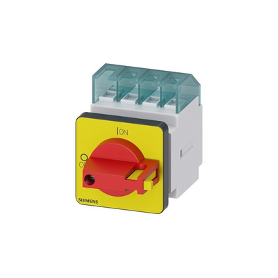 Siemens 3P+N Pole Panel Mount Isolator Switch - 16A Maximum Current, 7.5kW Power Rating, IP65