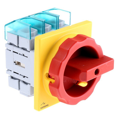 Siemens 3P Pole Panel Mount Isolator Switch - 125A Maximum Current, 45kW Power Rating, IP65