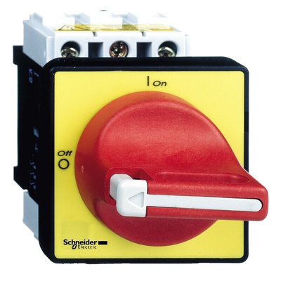 Schneider Electric 3P Pole Panel Mount Isolator Switch - 20A Maximum Current, 11kW Power Rating, IP20, IP65