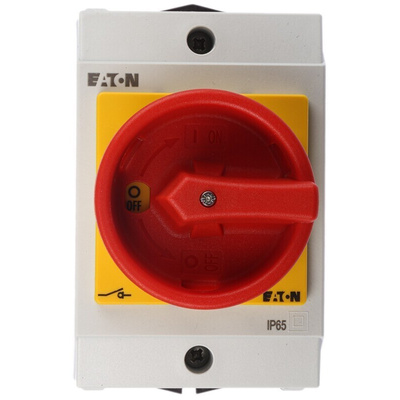 Eaton 3P Pole Surface Mount Isolator Switch - 20A Maximum Current, 6.5kW Power Rating, IP65