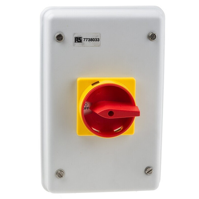 RS PRO 4P Pole Panel Mount Isolator Switch - 40A Maximum Current, IP54