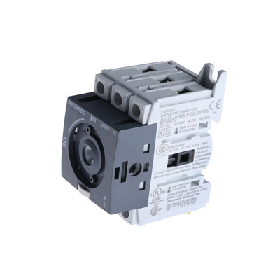 Socomec 3P Pole Isolator Switch - 25A Maximum Current, 11kW Power Rating, IP20