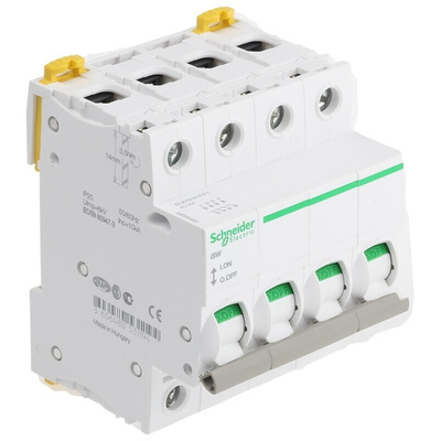 Schneider Electric 4P Pole Isolator Switch - 125A Maximum Current, IP20
