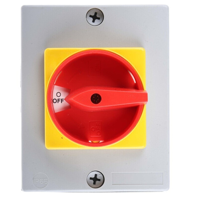 RS PRO 3P Pole Panel Mount Isolator Switch - 20A Maximum Current, 11kW Power Rating, IP65