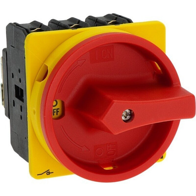 Eaton 3P Pole Panel Mount Isolator Switch - 100A Maximum Current, 55kW Power Rating, IP65