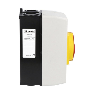 Lovato 3P Pole Isolator Switch - 16A Maximum Current, IP65