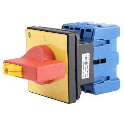 Kraus & Naimer 3P Pole Panel Mount Isolator Switch - 63A Maximum Current, 22kW Power Rating, IP65