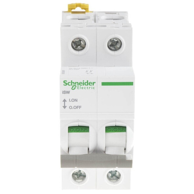 Schneider Electric 2P Pole Isolator Switch - 63A Maximum Current