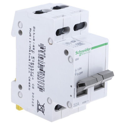 Schneider Electric 3P Pole Isolator Switch - 32A Maximum Current, IP40