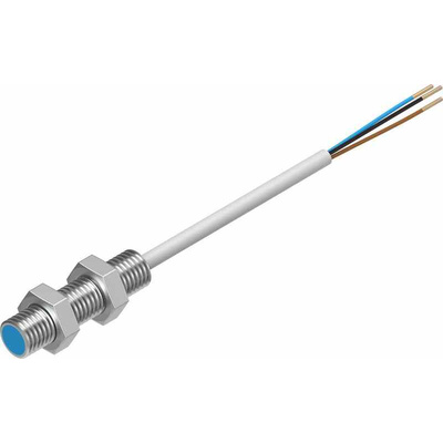 Festo SIEN Series Inductive Barrel-Style Proximity Sensor, M8 x 1, 1.5 mm Detection, PNP Output, 10 → 30 V dc,