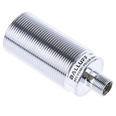 BALLUFF Inductive Barrel-Style Proximity Sensor, M30 x 1.5, 22 mm Detection, PNP Output, 10 → 30 V dc, IP67