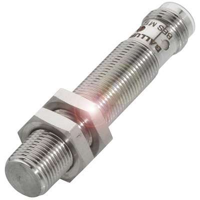 BALLUFF Inductive Barrel-Style Proximity Sensor, M12 x 1, 4 mm Detection, PNP Output, 10 → 30 V dc, IP67