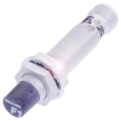 BALLUFF Inductive Barrel-Style Proximity Sensor, M12 x 1, 8 mm Detection, PNP Output, 10 → 30 V dc, IP67
