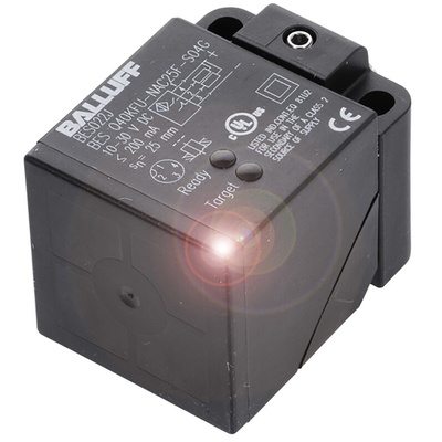 BALLUFF Inductive Block-Style Proximity Sensor, 35 mm Detection, PNP Output, 10 → 30 V dc, IP67