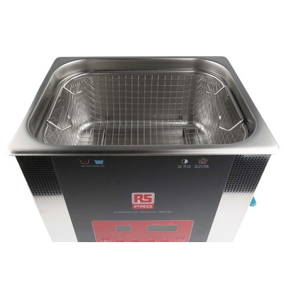 RS PRO Ultrasonic Cleaner, 300W, 9L with Lid
