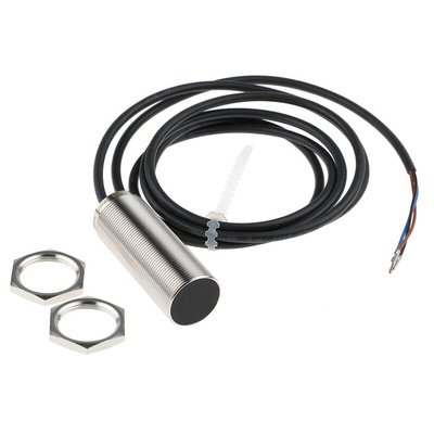 ifm electronic Inductive Barrel-Style Proximity Sensor, M30 x 1.5, 10 mm Detection, PNP Output, 10 → 36 V dc,